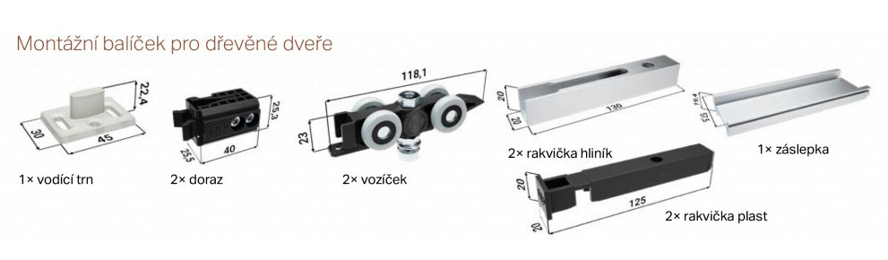 Sada JAP pro pouzdra AKTIVE STANDARD a EMOTIVE STANDARD (Dřevěné dveře)